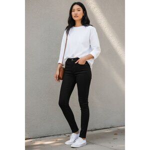 NEW Lauren Conrad Womens 6L High-Rise Curvy Skinny Black Jeans Stretch Denim